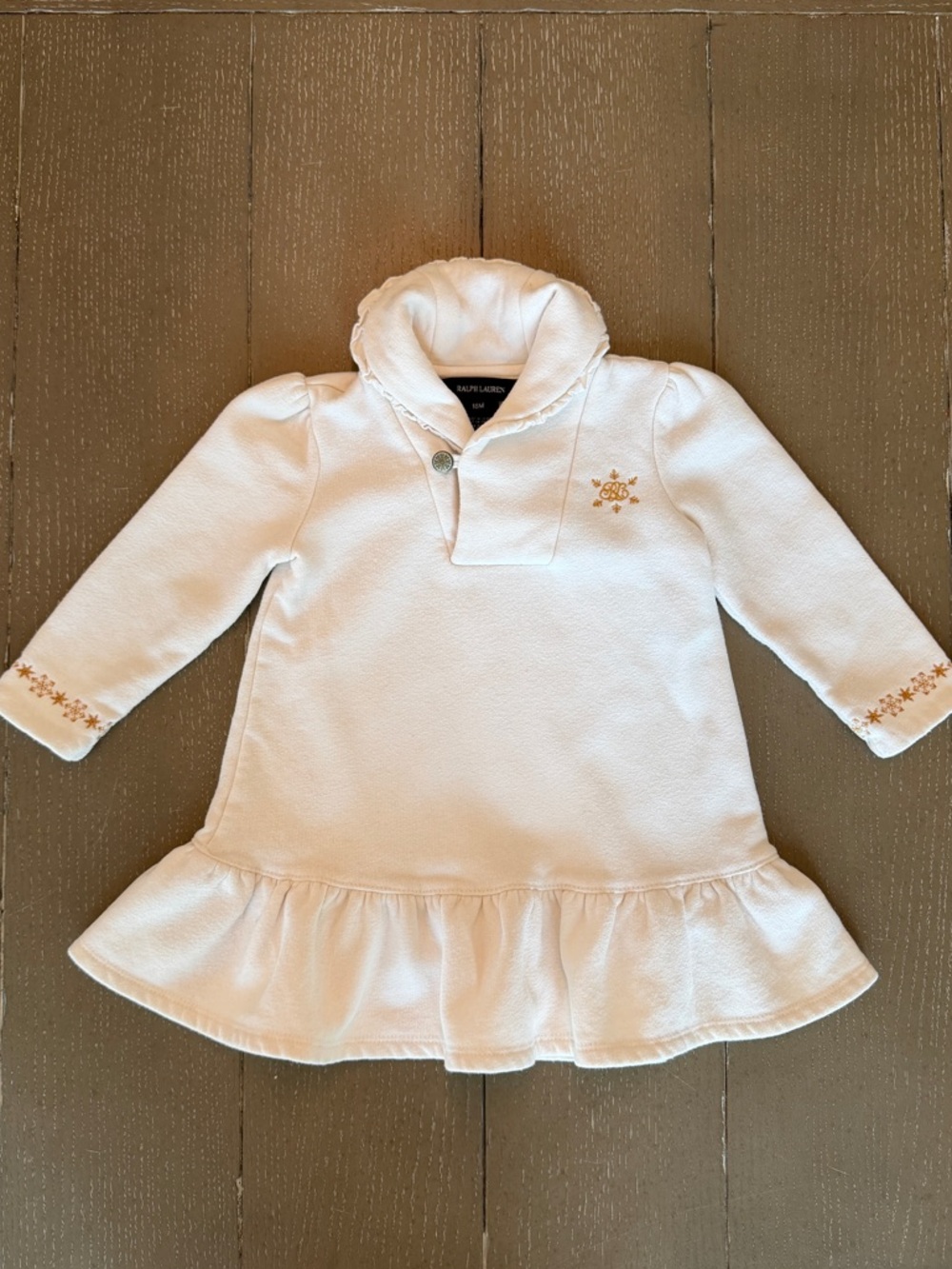 Polo Ralph Lauren Baby Girls’ Long-Sleeve Cozy Fleece Winter Dress • Size 18M